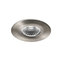 recessed luminaire OBIRA round, rigid, dimmable IP65, brushed nickel dimmable 6,9W 550lm 3000K 38 CRI >80
