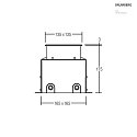 Brumberg LED in-ground luminaire HYBRIDE, bi-directional, V4A, IP67 IK09, square, 230V AC, 2x 5.4W 3000K 670lm 30, passable up to 1t