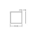 Recessed LED panel, 62 x 62cm, IP40, 230V AC, 38W 4000K, with opal cover, On/Off, white, 4000K 3591lm 120°