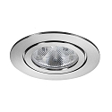 Brumberg Recessed HV downlight, IP54, round, GU10 max. 35W, stainless steel