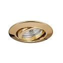 Recessed HV spot GU10, max. 50W, round, gold
