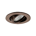 Faretto da incasso TIRREL-R GU10 rotondo, girevole, con distanziatore GU10 IP20, marrone metallizzato opaco dimmerabile