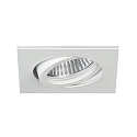 recessed luminaire TIRREL-S square, swivelling, with spacer GU10 IP20, powder coated, white dimmable 50W