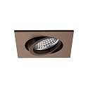 Faretto da incasso girevole, piazza, con portalampada GU10 IP20, marrone metallizzato opaco dimmerabile