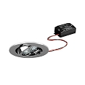 LED Einbaustrahler TIRREL-R, IP20, rund, 230V AC, 6W 3000K 680lm 38°, schwenkbar 20°, schaltbar, chrom
