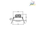 Brumberg LED Einbaustrahler TIRREL-R, IP20, rund, 230V AC, 6W 3000K 680lm 38°, schwenkbar 20°, schaltbar, schwarz