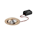 LED Einbaustrahler TIRREL-R, IP20, rund, 230V AC, 6W 3000K 680lm 38°, schwenkbar 20°, schaltbar, champagner matt