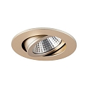 Brumberg LED Einbaustrahler TIRREL-R, IP20, rund, 230V AC, 6W 3000K 680lm 38°, schwenkbar 20°, schaltbar, champagner matt Brumberg LED Einbaustrahler TIRREL-R, IP20, rund, 230V AC, 6W 3000K 680lm 38°, schwenkbar 20°, schaltbar, champagner matt