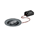 LED Einbaustrahler TIRREL-R, IP20, rund, 230V AC, 6W 3000K 680lm 38°, schwenkbar 20°, schaltbar, titan matt