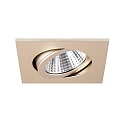 Brumberg Recessed LED spot, IP20, square, 230V AC, 6W 3000K 640lm 38°, swivelling 20°, matt champaign Brumberg Recessed LED spot, IP20, square, 230V AC, 6W 3000K 640lm 38°, swivelling 20°, matt champaign