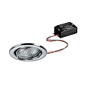 Recessed LED spot set incl. converter, IP20, round, 230V AC, 6W 3000K 640lm 38°, swivelling 25°, chrome