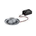 Recessed LED spot set incl. converter, IP20, round, 230V AC, 6W 3000K 640lm 38°, swivelling 25°, matt chrome