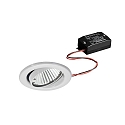 Recessed LED spot set incl. converter, IP20, round, 230V AC, 6W 3000K 640lm 38°, swivelling 25°, white