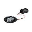 LED Einbaustrahler-Set JARRED-R ON/OFF, IP20, rund, Ø 8.2cm, 230V, 6W 3000K 730lm 38°, schaltbar, schwenkbar, schwarz / Alu