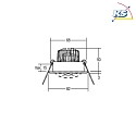 Brumberg Downlight rotondo, girevole IP20, Alluminio, Nero 