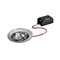 Recessed LED spot set incl. converter, IP20, square, 230V, 6W 3000K 640lm 38°, swivelling 20°, matt chrome