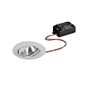 Recessed LED spot set incl. converter, IP20, square, 230V, 6W 3000K 640lm 38°, swivelling 20°, white