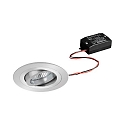 LED Einbaustrahler-Set JANIA-R ON/OFF, IP20, Ø 9.3cm, 230V, 6W 3000K 730lm 38°, schaltbar, schwenkbar, Alu matt