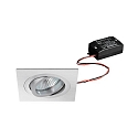 LED Einbaustrahler-Set JANIA-S ON/OFF, IP20, eckig, 9cm, 230V, 6W 3000K 730lm 38°, schaltbar, schwenkbar, Alu matt