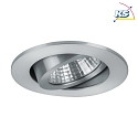 Brumberg Recessed LED spot set incl. converter, IP20, round, 230V, 7W 3000K 740lm 38°, swivelling 30°, matt alu