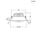 Brumberg LED Einbaustrahler BB36, IP20, 230V, 50 Hz, 7W, 40°, 3000K, 680lm, quadratisch, schwenkbar, weiß