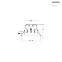 Brumberg Downlight BB21 angolare, rigido, versione integrata, commutabile IP65, verniciato a polvere, nero opaco 