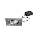 Outdoor LED Einbaustrahler BB25, IP65, 8.5 x 8.5cm, 230V AC, 7W 3000K 620lm 36, schaltbar, schwenkbar, nickel