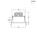 LED Einbaustrahler TIRRELdeep, IP20, rund, vertieft, 230V AC, 6W 3000K 680lm 38°, schwenkbar, dimmbar, weiß