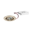 LED Einbaustrahler TIRREL-R, IP20, rund, 230V AC, 6W 3000K 680lm 38°, schwenkbar, dimmbar, champagner matt