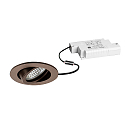 Faretto da incasso TIRREL-R LED DIM rotondo, girevole, marrone metallizzato opaco dimmerabile