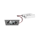 LED Einbaustrahler TIRREL-S, IP20, eckig, 230V AC, 6W 3000K 680lm 38°, schwenkbar, dimmbar, chrom