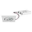 LED Einbaustrahler TIRREL-S, IP20, eckig, 230V AC, 6W 3000K 680lm 38°, schwenkbar, dimmbar, strukturweiß