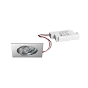 LED Einbaustrahler TIRREL-S, IP20, eckig, 230V AC, 6W 3000K 680lm 38°, schwenkbar, dimmbar, alu matt