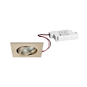 LED Einbaustrahler TIRREL-S, IP20, eckig, 230V AC, 6W 3000K 680lm 38°, schwenkbar, dimmbar, champagner matt