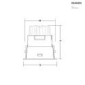 Brumberg LED Einbaustrahler BINATO, 38°, 6W, 1800|3000K, 460lm, IP20, dimmbar, rund, dreh- und schwenkbar, schwarz