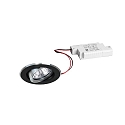 LED Einbaustrahler-Set JARRED-R PHASE, IP20, rund, Ø 8.2cm, 230V, 6W 3000K 730lm 38°, dimmbar, schwenkbar, schwarz / Alu