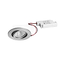 LED Einbaustrahler-Set dim2warm inkl. Konverter, IP20, rund, 230V, 6W 1800-3000K 460lm 38°, schwenkbar 30°, Alu matt