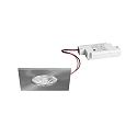 Outdoor LED Einbau-Downlight BB21, IP65, 8.5 x 8.5cm, 230V, 7W 3000K 620lm 36, dimmbar, starr, nickel