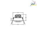 Brumberg LED Einbaustrahler-Set BB18 dim2warm inkl. Konverter, IP20, rund, 230V, 6W 1800-3000K 460lm 38°, schwenkbar 30°, Alu matt