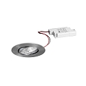 Outdoor LED Einbaustrahler BB23, IP65,  8.5cm, 230V AC, 7W 3000K 620lm 36, dimmbar, schwenkbar, nickel