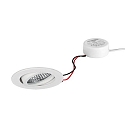 recessed luminaire TIRREL-R round, swivelling IP20, powder coated, white dimmable 6W 680lm 3000K 38° 38° CRI >80