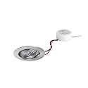 LED Einbaustrahler TIRREL-R, IP20, rund, 230V AC, 6W 3000K 680lm 38°, schwenkbar, dimmbar (Rundkonverter), alu matt