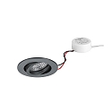 LED Einbaustrahler TIRREL-R, IP20, rund, 230V AC, 6W 3000K 680lm 38°, schwenkbar, dimmbar (Rundkonverter), titan matt