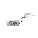 LED Einbaustrahler TIRREL-S, IP20, eckig, 230V AC, 6W 3000K 680lm 38°, schwenkbar, dimmbar (Rundkonverter), alu matt