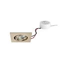 LED Einbaustrahler TIRREL-S, IP20, eckig, 230V AC, 6W 3000K 680lm 38°, schwenkbar, dimmbar (Rundkonverter), champagner matt