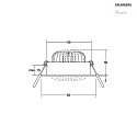 Brumberg recessed luminaire IP20, glossy, white dimmable 7W 680lm 3000K 20-40° 20-40° CRI 80-89