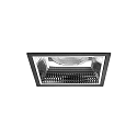 ceiling recessed luminaire APOLLO MAXI square, direct IP20, black, transparent 