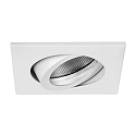 Recessed loudspeaker 3/4W, 20 Ohm, square, DA Ø 6.8cm, IP20, swivelling, white