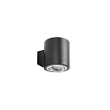 wall luminaire M1 down, smooth, round, swivelling, flush IP20, powder coated, black matt dimmable
