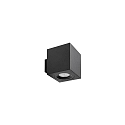 wall luminaire M1 down, square, smooth, rigid, flush IP20, powder coated, black matt dimmable
